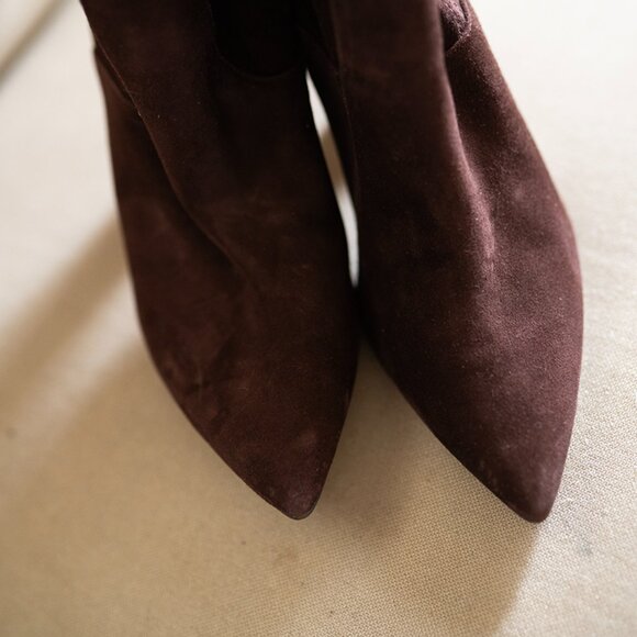 Coach Women's Pointed Toe Pull-On Knee High Boots - CECE - Brown Suede Size 7.5 - Picture 6 of 7